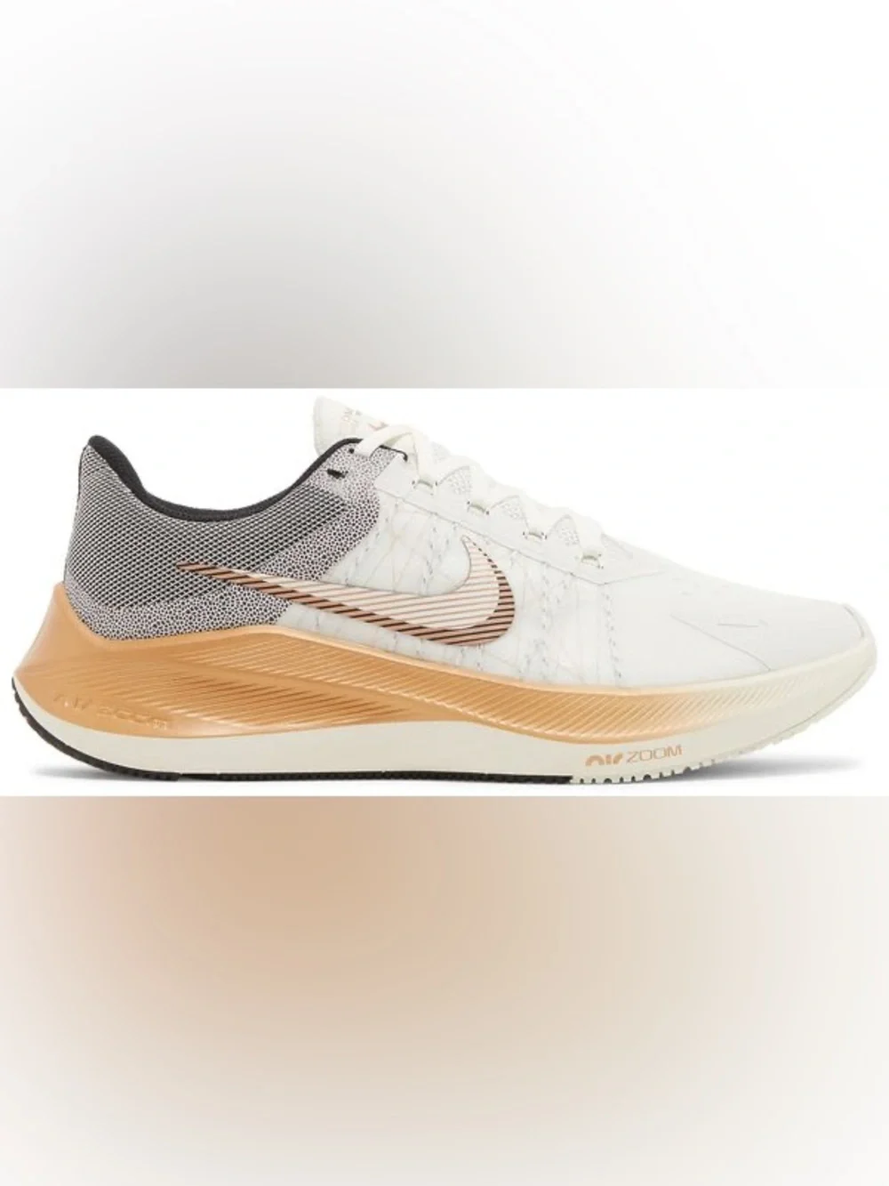 Nike Air Zoom Winflo 8 Premium Running Shoes Sail Metallic Copper Coin Sneakers